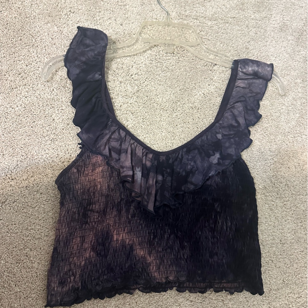 Elegant Black Ruffled Women's Top